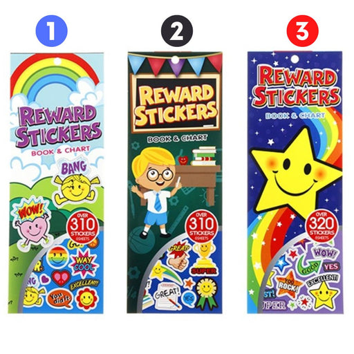 Kids Stickers Reward Book 320pc 3 Asstd