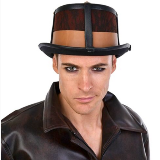 Leather Look Steampunk Top Hat
