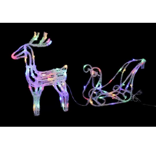 LED ICY REINDEER SLEIGH DUAL COLOR