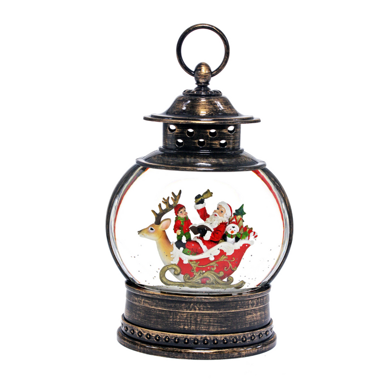 Ronis LED Lantern Santa Sleigh Round