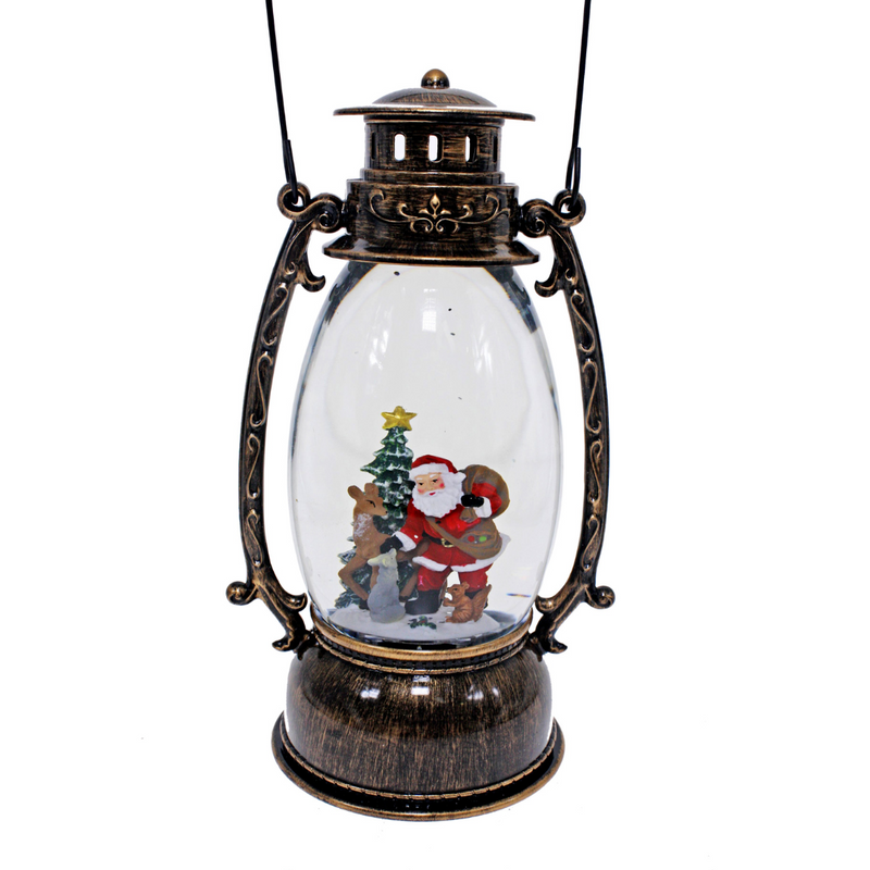 Ronis LED Lantern Santa Tree Brass Oval