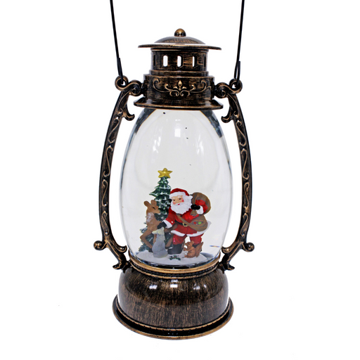 Ronis LED Lantern Santa Tree Brass Oval