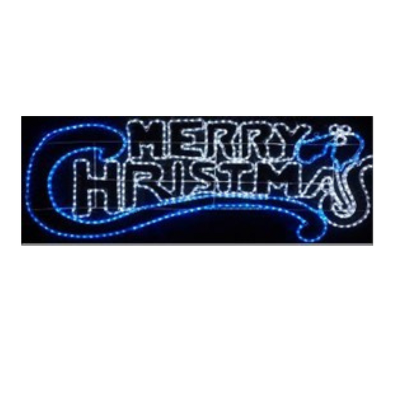 LED SILHOUETTE CHRISTMAS SIGN MULTICOLOUR LIGHTS BLUE WHITE