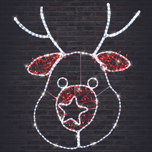 LED SILHOUETTE REINDEER HEAD TWINKLE MOTIF