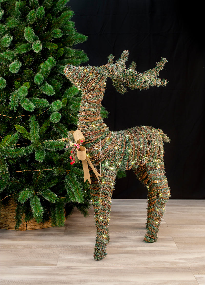 LED SNOW FOLIAGE STANDING REINDEER 140cm