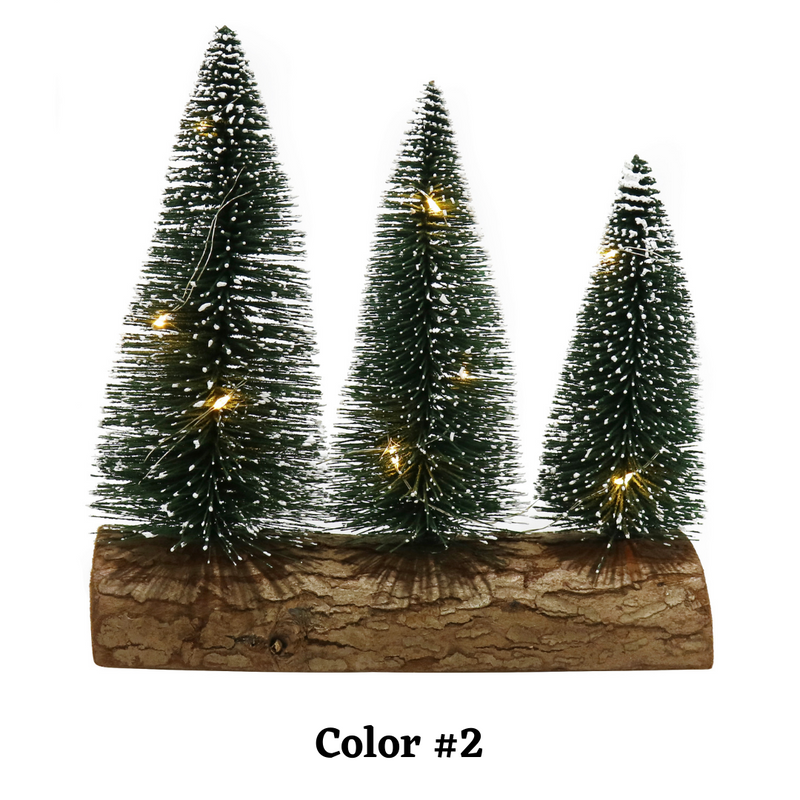  Light Up Snowy Bristle Tree Decor