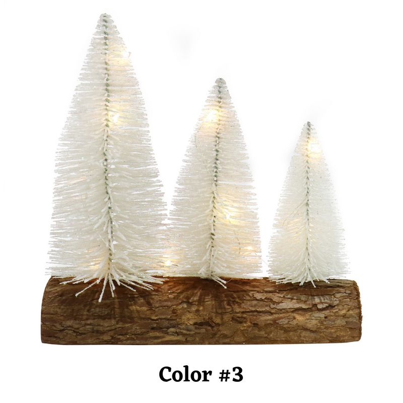  Light Up Snowy Bristle Tree Decor