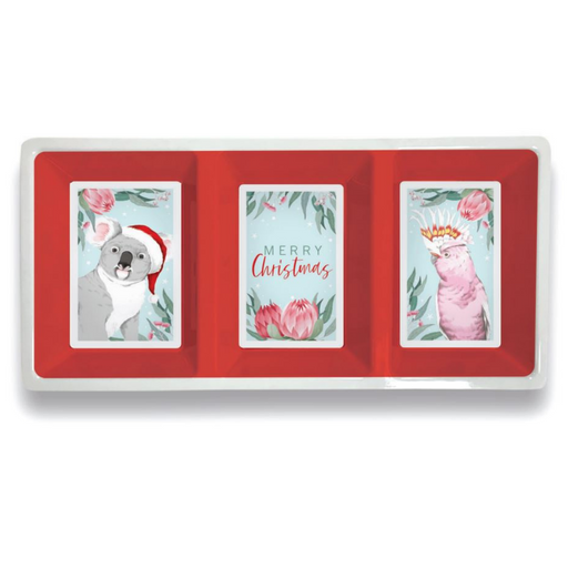 Melamine Christmas Australiana 3 Section Tray