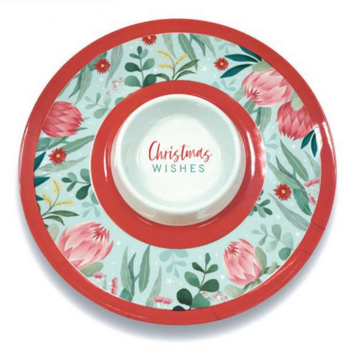 Melamine Christmas Australiana Chip N Dip Plate
