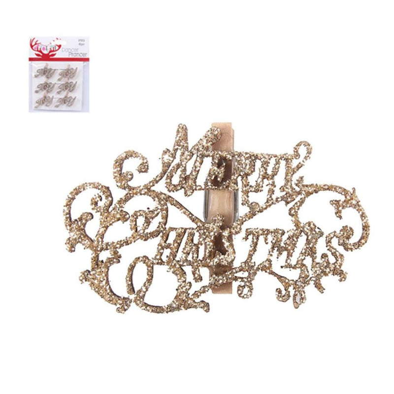 Ronis Merry Christmas Peg Burgundy 6 pack