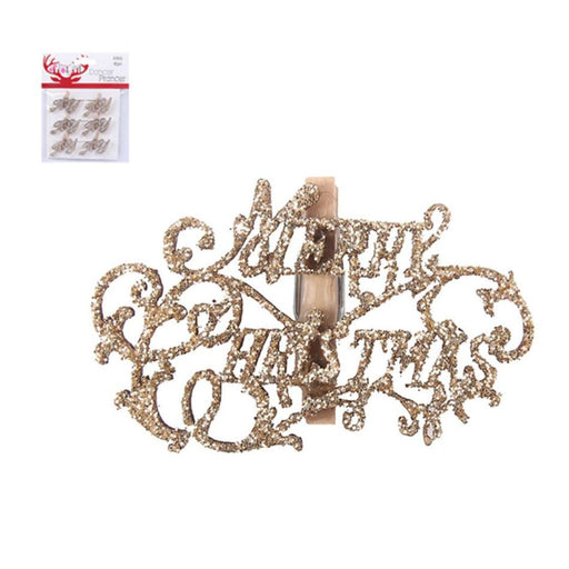 Ronis Merry Christmas Peg Burgundy 6 pack