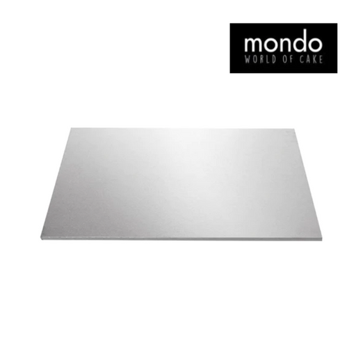 Mondo Cake Board Rectangle Silver Foil 12x18in