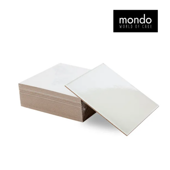 MONDO 2.5mm Cake Board Square - Silver 12in Pkt 25 30cm