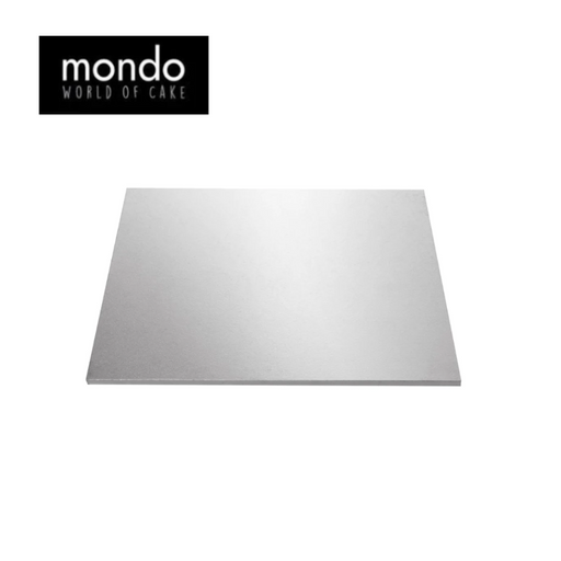 Mondo Cake Board Square Silver Foil 14in