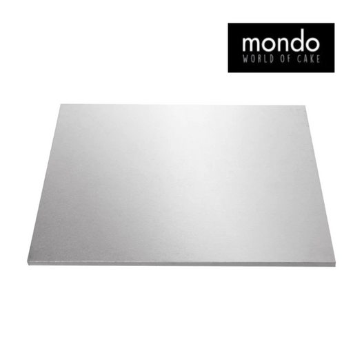 Mondo Cake Board Square Silver Foil 6in