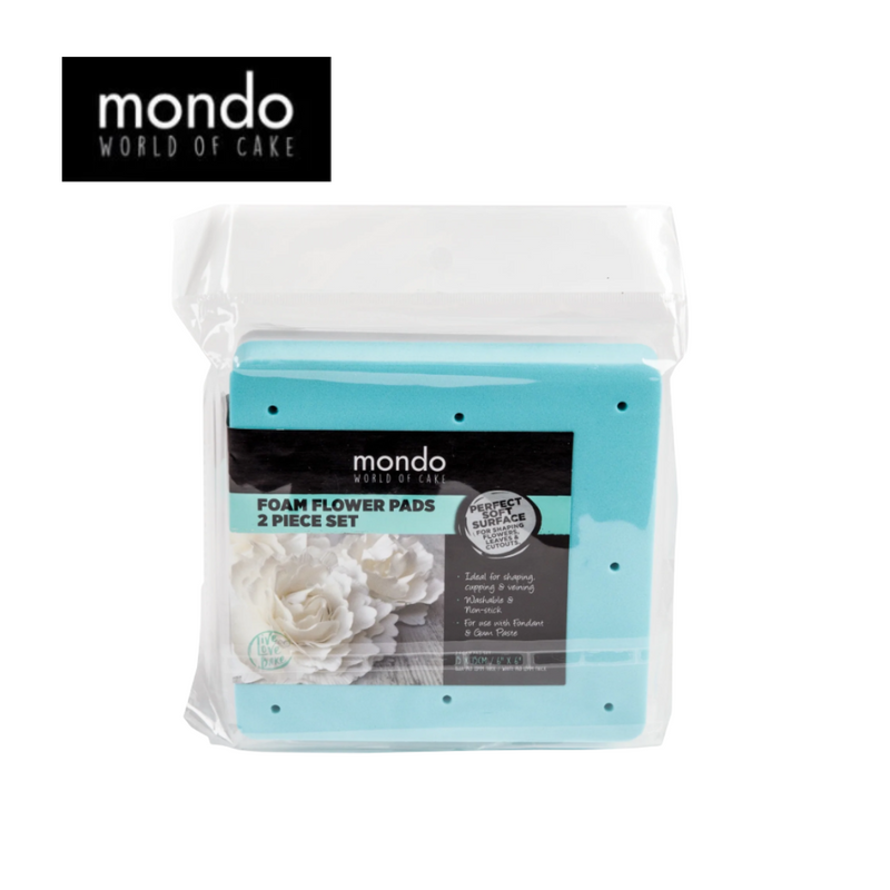 Mondo Flower Foam Mat White Blue 2pc Square Set