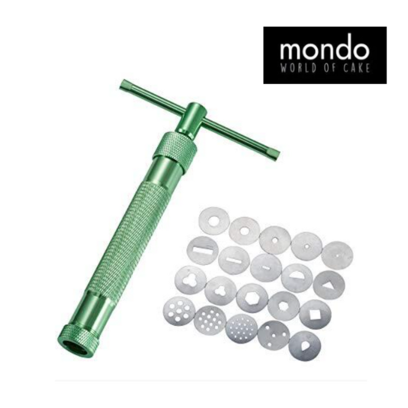 Mondo Fondant Gumpaste Extruder with 20 Discs