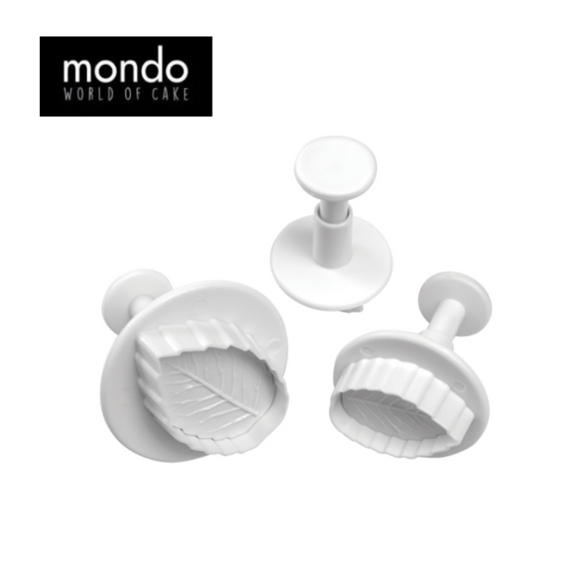 MONDO ROSE LEAF PLUNGER CUTTER SET 3 PIECE