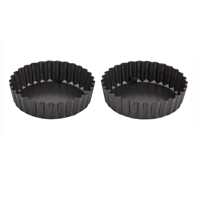 N/S Individual Round Fluted Tart Tin Set of 2 D12.5x3.5cm