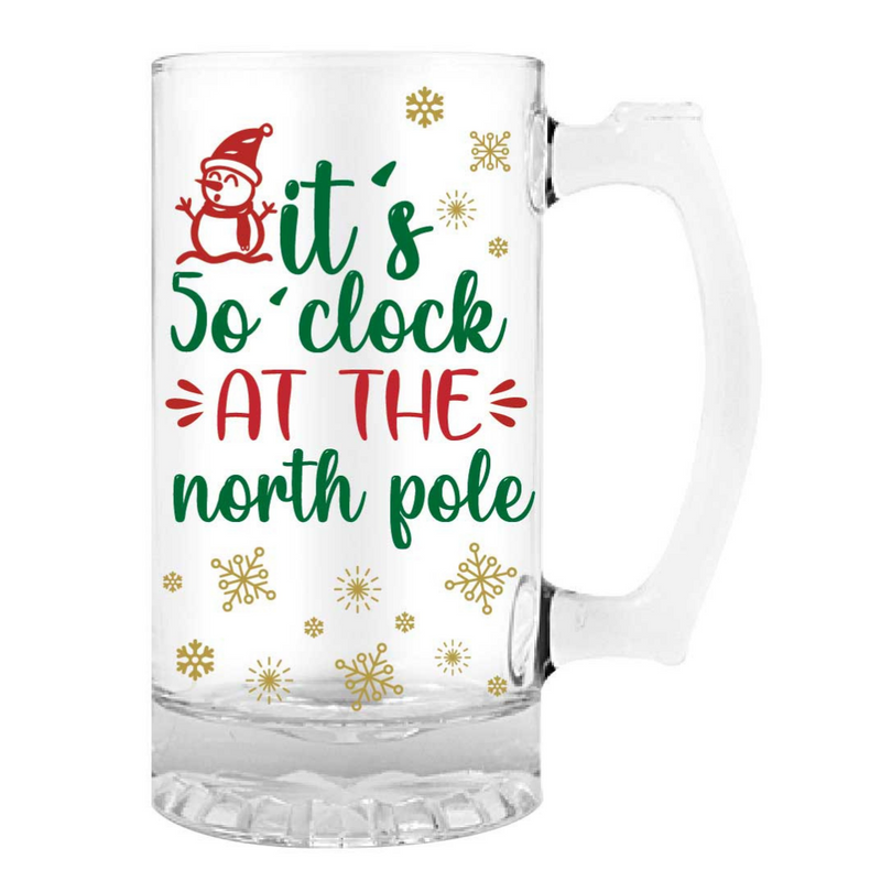 Novelty Christmas Stein It s 5 Oclock At The North Pole 18cm