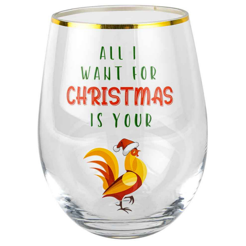 Novelty Christmas Stemless All I Want for Christmas Is 600ml