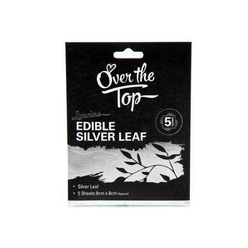 Over the Top Edible Silver Leaf Transfer Sheet 5 PIECE