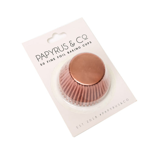 PAPYRUS AND CO Mini Rose Gold Foil Baking Cups 50 Pack - 35Mm Base