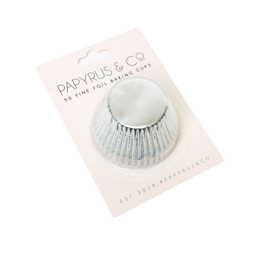 PAPYRUS AND CO Mini Silver Foil Baking Cups 50 Pack - 35Mm Base