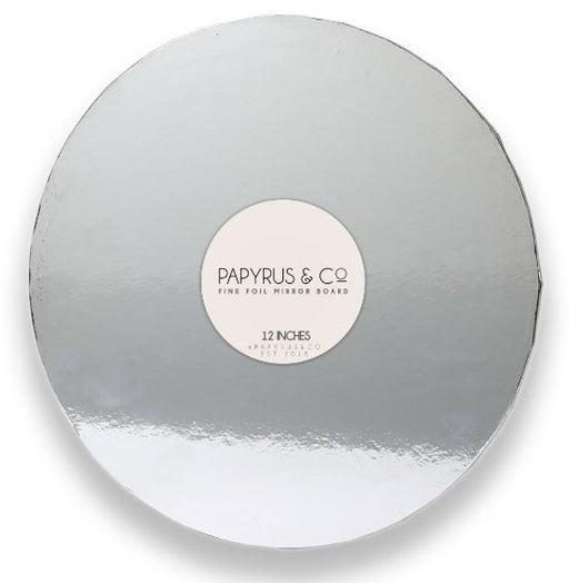 PAPYRUS AND CO Mirror Masonite Cake Board - 12In Silver Round