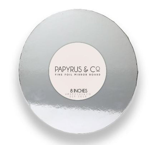 PAPYRUS AND CO Mirror Masonite Cake Board - 8In Silver Round