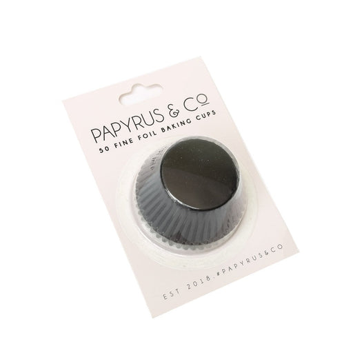 PAPYRUS AND CO Standard Black Foil Baking Cups 50 Pack - 50Mm Base