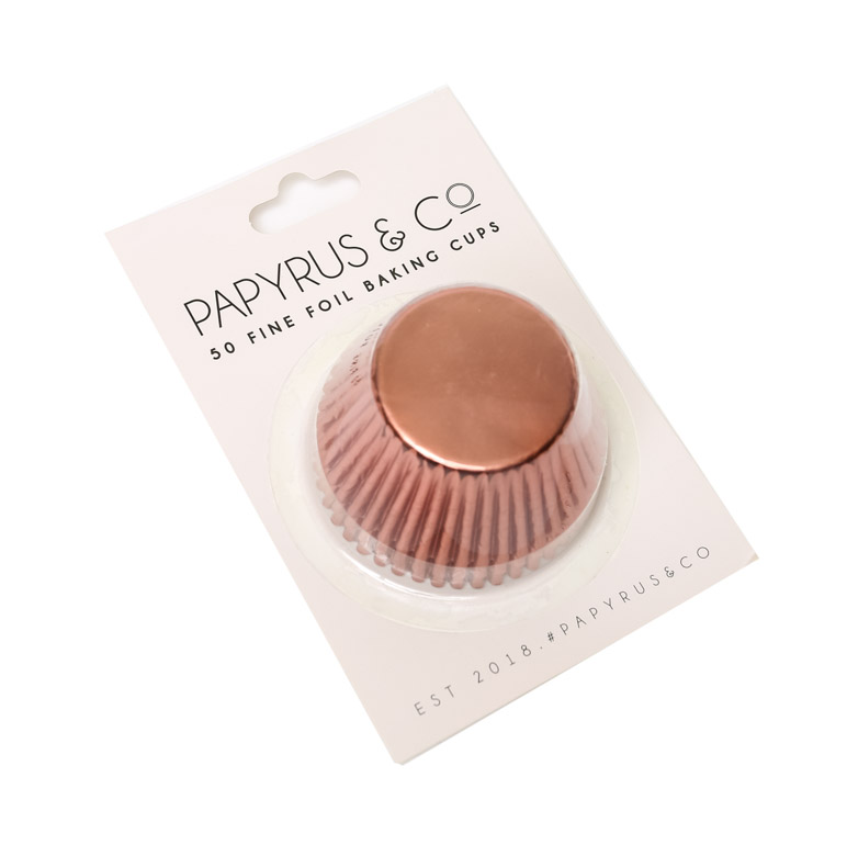 Standard Rose Gold Foil Baking Cups (50 Pack) - 50Mm Base