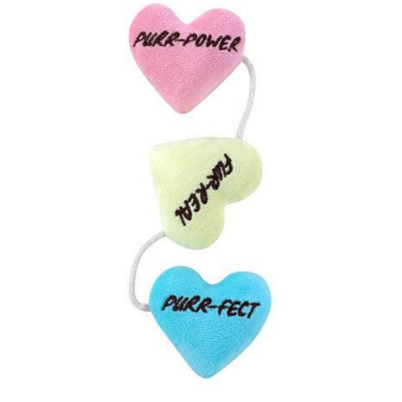 Paws Claws Plush Heart Dangler Crinkle Catnip Cat Toy