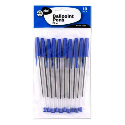 Pen Ballpoint Blue Ink 10pk