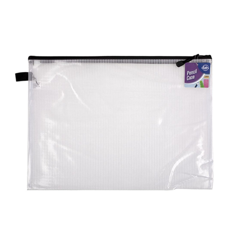 Pencil Case 1 Zip Mesh Clear 345x240mm