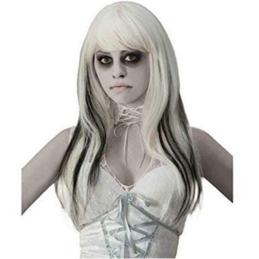 Phantom White Black Wig