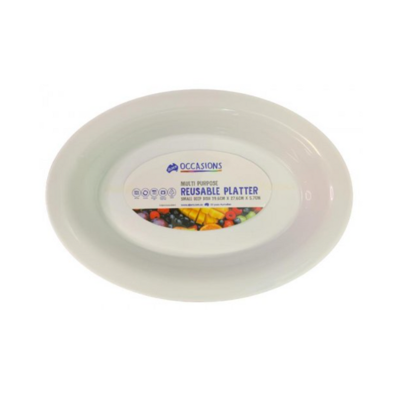 PLATTER BOWL PP 39.6x27.6x5.7cm WHITE SMALL