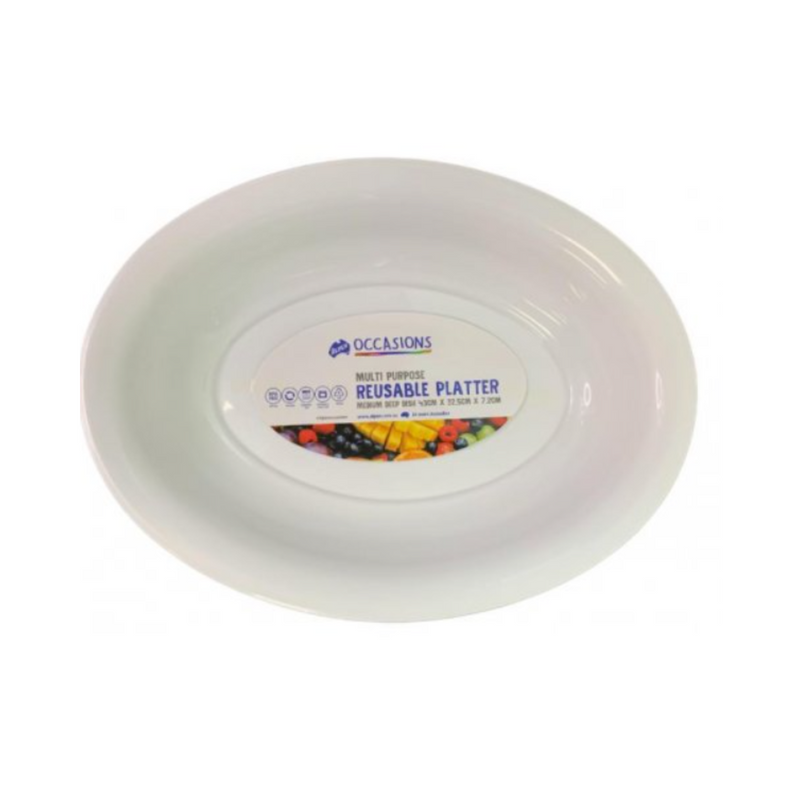 PLATTER BOWL PP 43x32.5x7.2cm WHITE MEDIUM