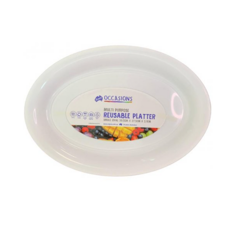 PLATTER OVAL PP 39.5x27.5x3.1cm WHITE SMALL