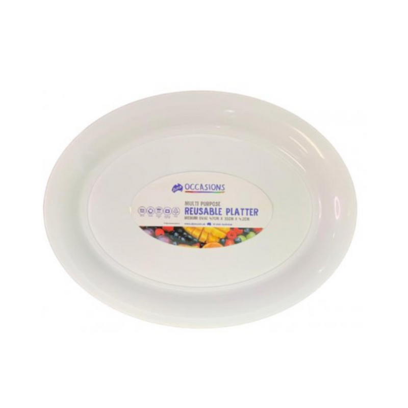 PLATTER OVAL PP 47x35x4.2cm WHITE MEDIUM