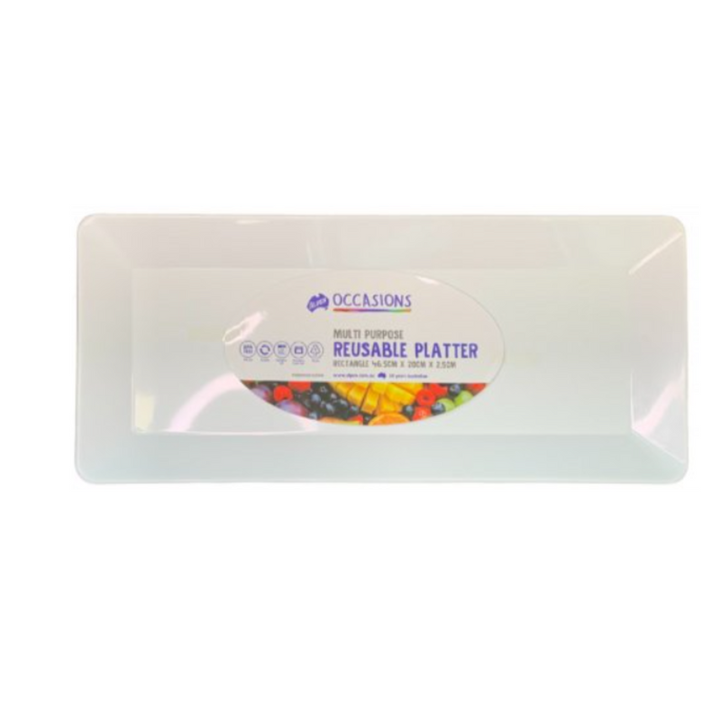 PLATTER RECTANGLE PP 46.5x20x2.5cm WHITE