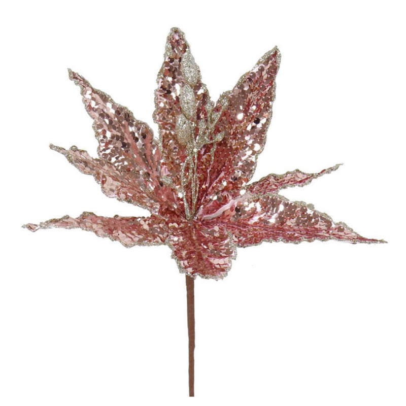RONIS POINSETTIA VELVET FULL SEQUIN 25CM BLUSH