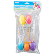 Polystyrene Egg On Pick With Glitter 5pk