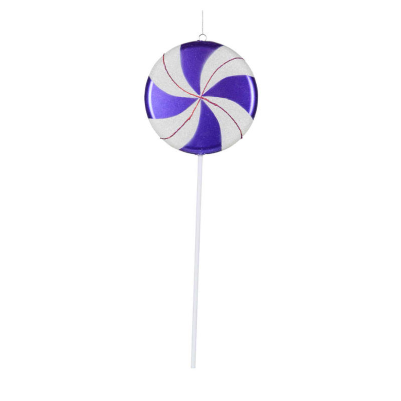 Purple Lollypop Hanging Christmas Decoration 43cm