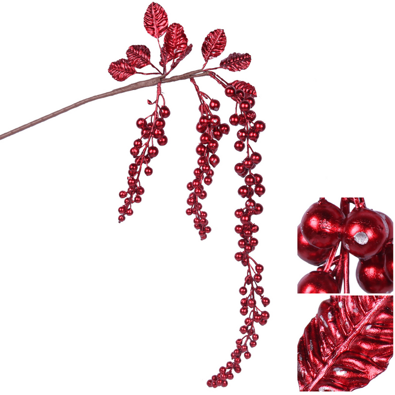 Red Berry Drop Stem 100cm