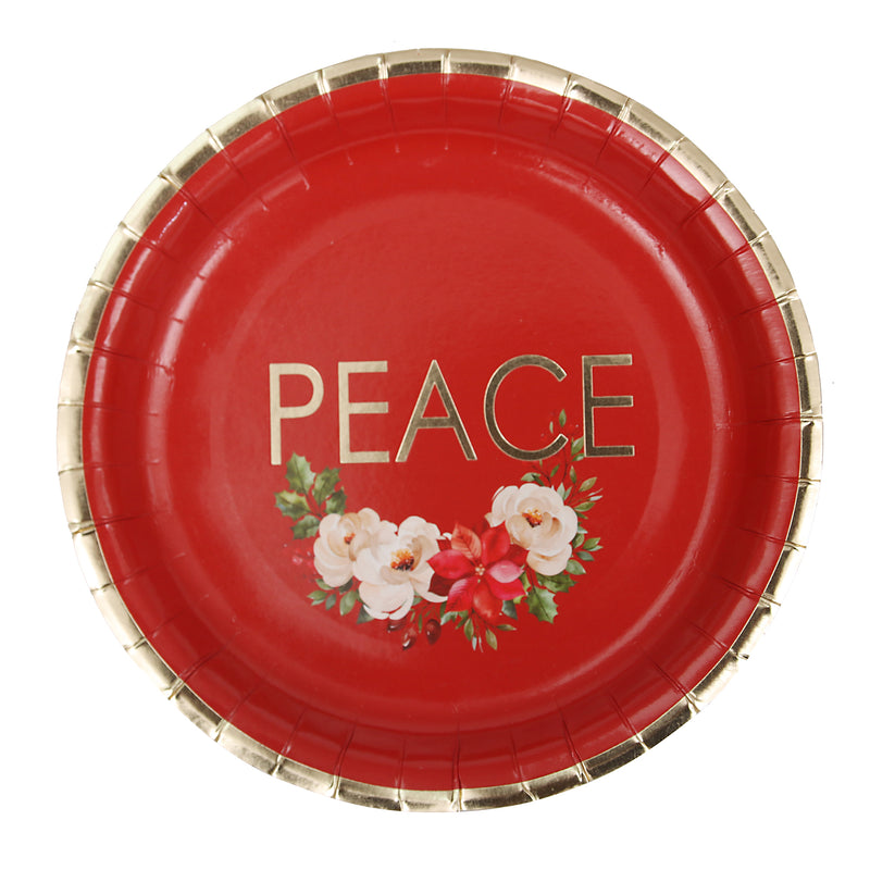 Red Classic Foil Paper Plates 23Cm 12Pk