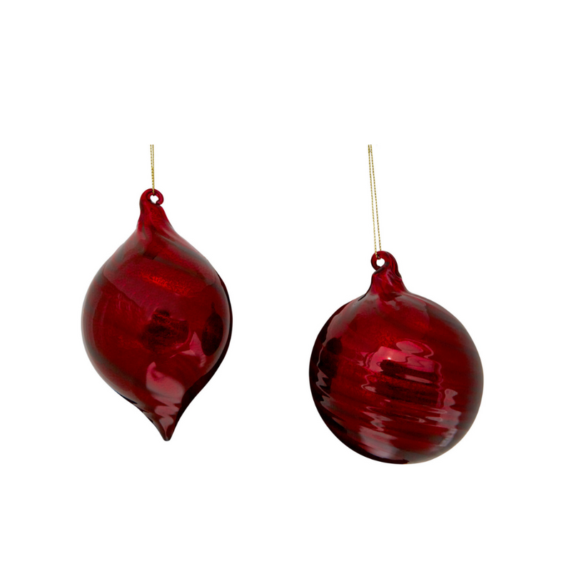 Red Glass Hang Ball 90mm