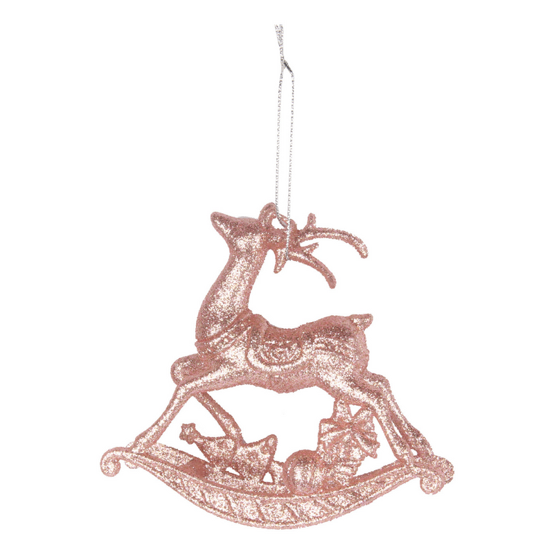 Ronis Reindeer Tree Decor 10cm Pink