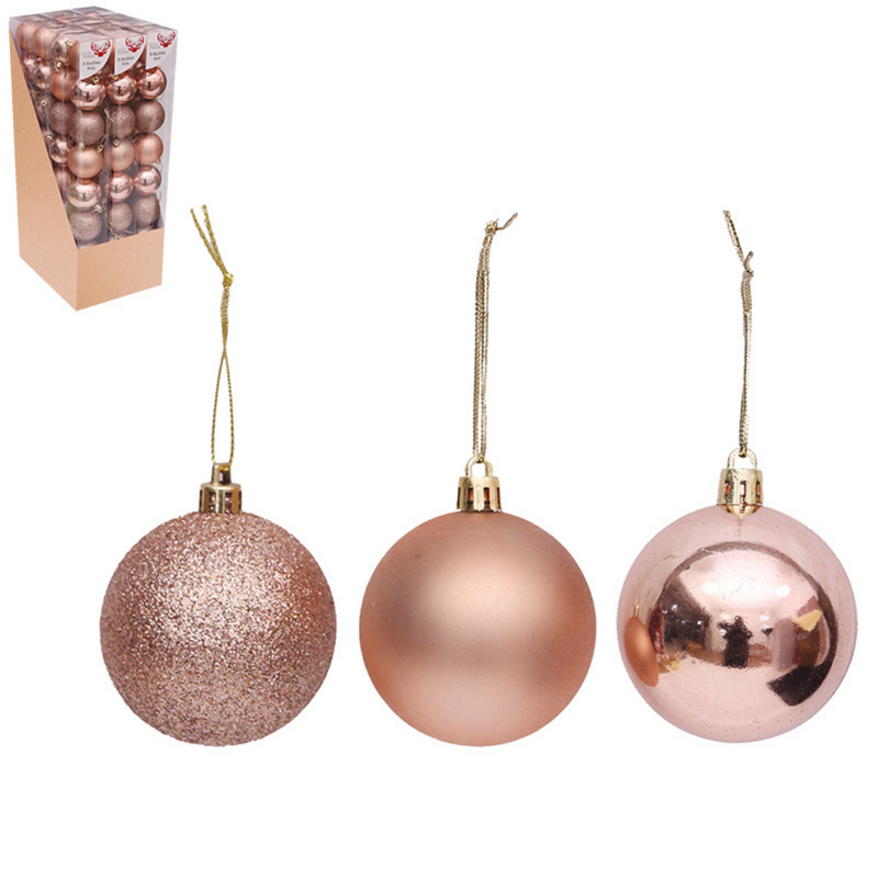 Rose Gold Baubles 8x6cm