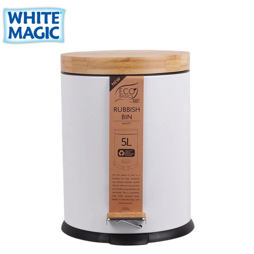 Eco Basics Rubbish Bin 5L - White